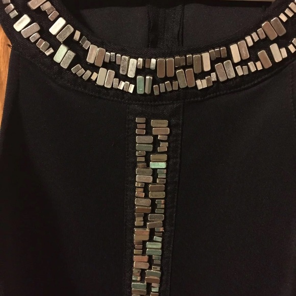 Juniors size 13 black dress silver beading- BONGO - Picture 3 of 4